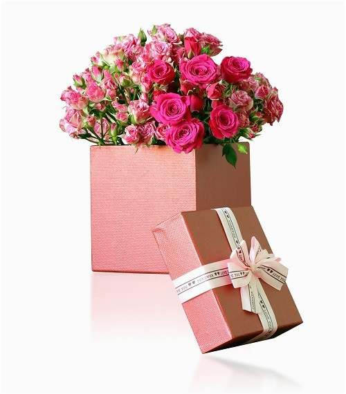 birthday flowers in a gift box shop online same day