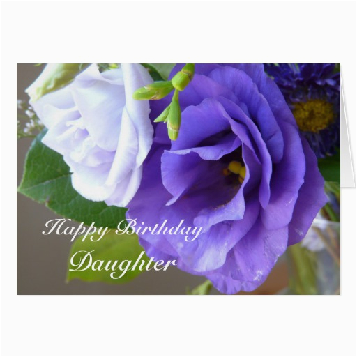 happy birthday daughter purple flowers greeting cards zazzle
