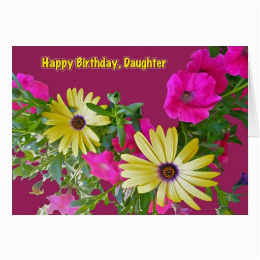 mixed flowers daughter birthday card zazzle