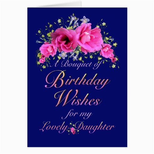 daughter birthday bouquet of flowers and wishes card zazzle