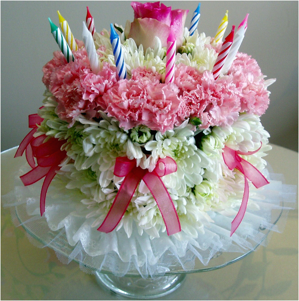 birthday cake flowers wishes love