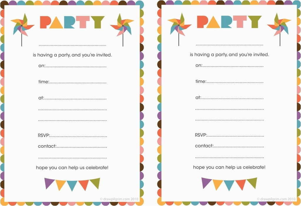 blank birthday invitations for boys