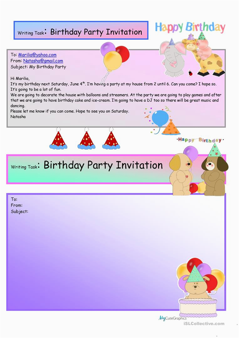 Birthday Invitation Write Up Creative Writing Birthday Party Invite 16