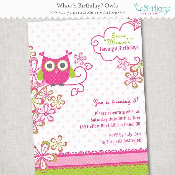 owl birthday invitation whoos birthday digital