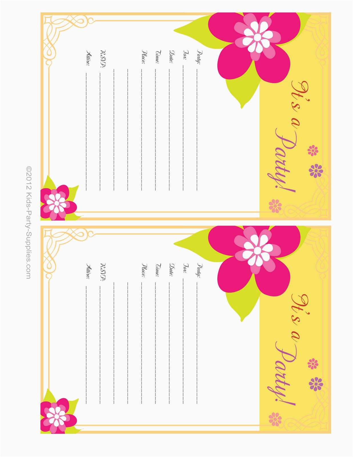 free printable party invitations templates party