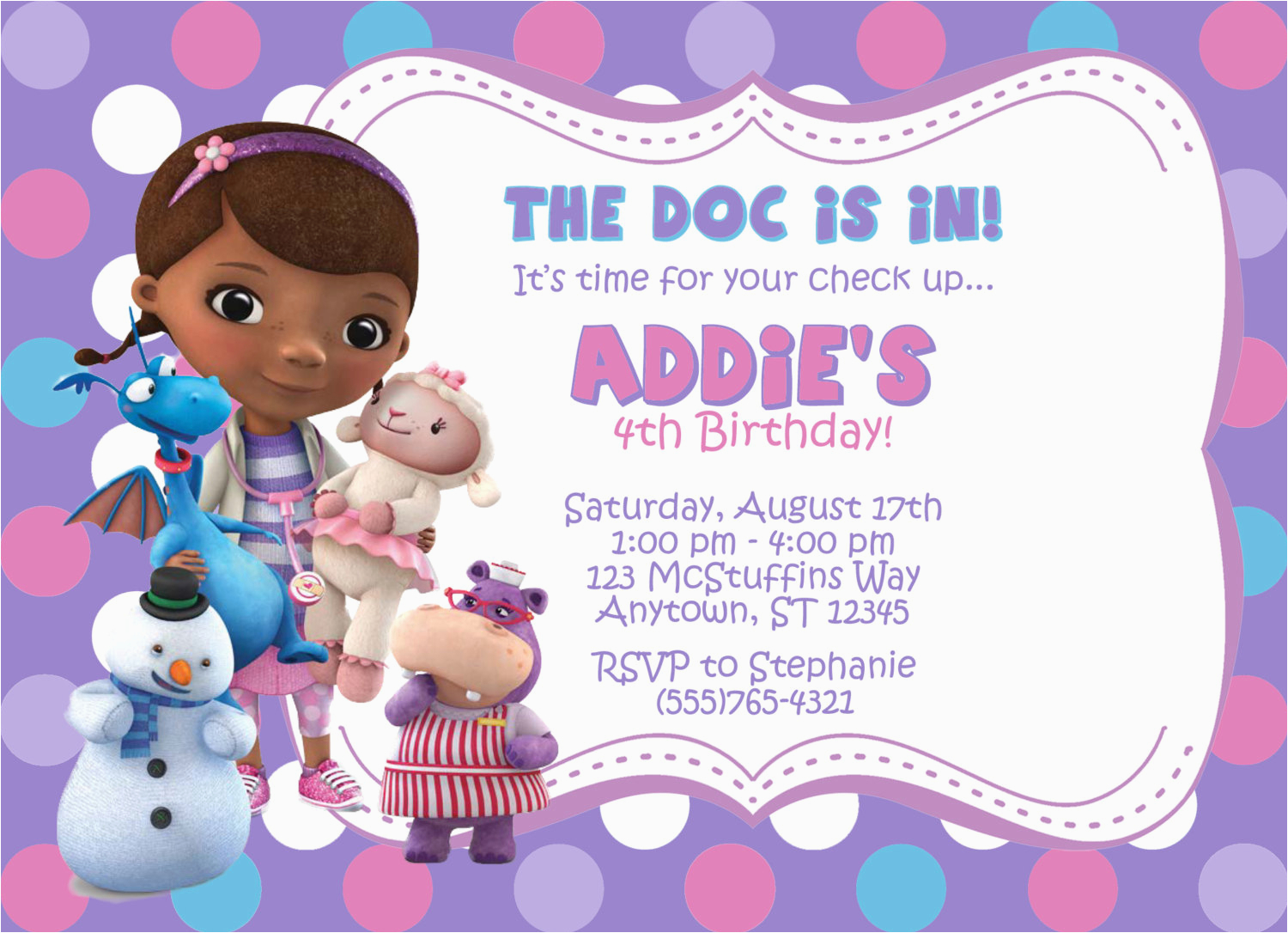 create doc mcstuffins birthday invitations free