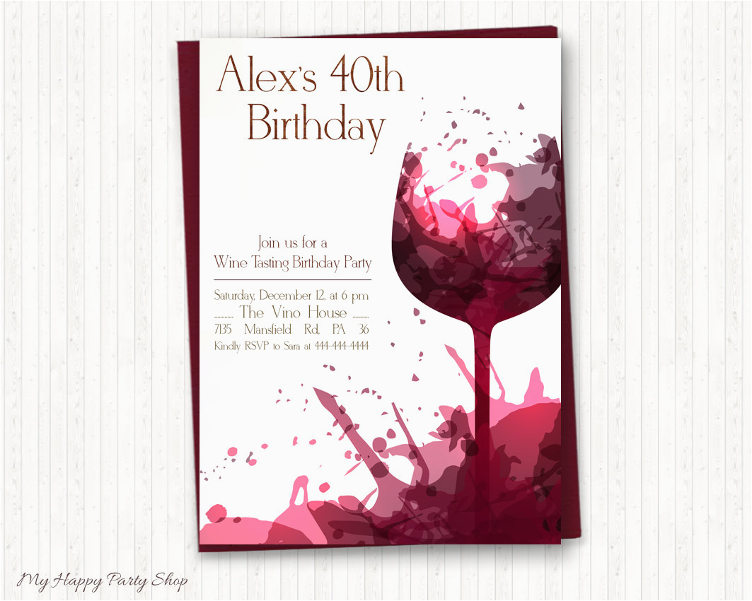 wine birthday invitations adult birthday