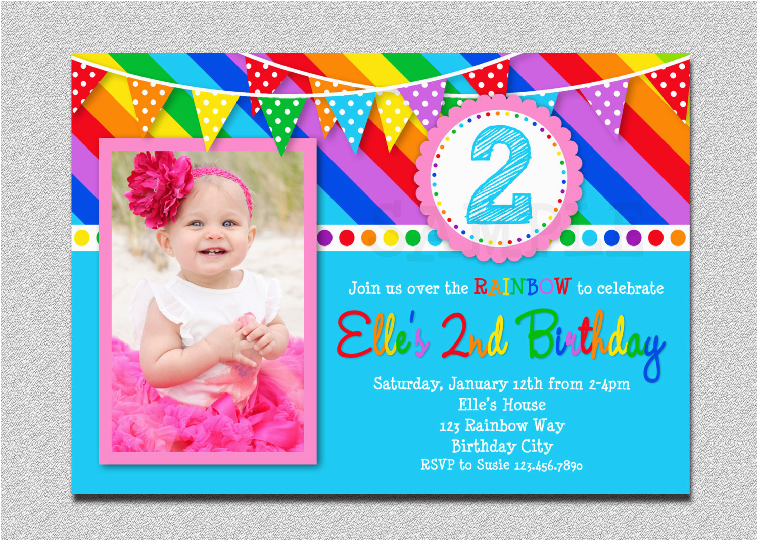 rainbow birthday invitation rainbow