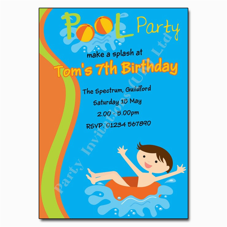 pool party birthday invitation