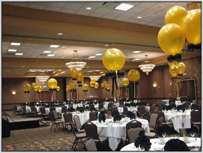 50th birthday party decorations black and gold