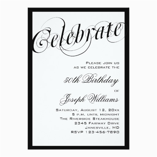 elegant black white 50th birthday invitations 161128903646424968