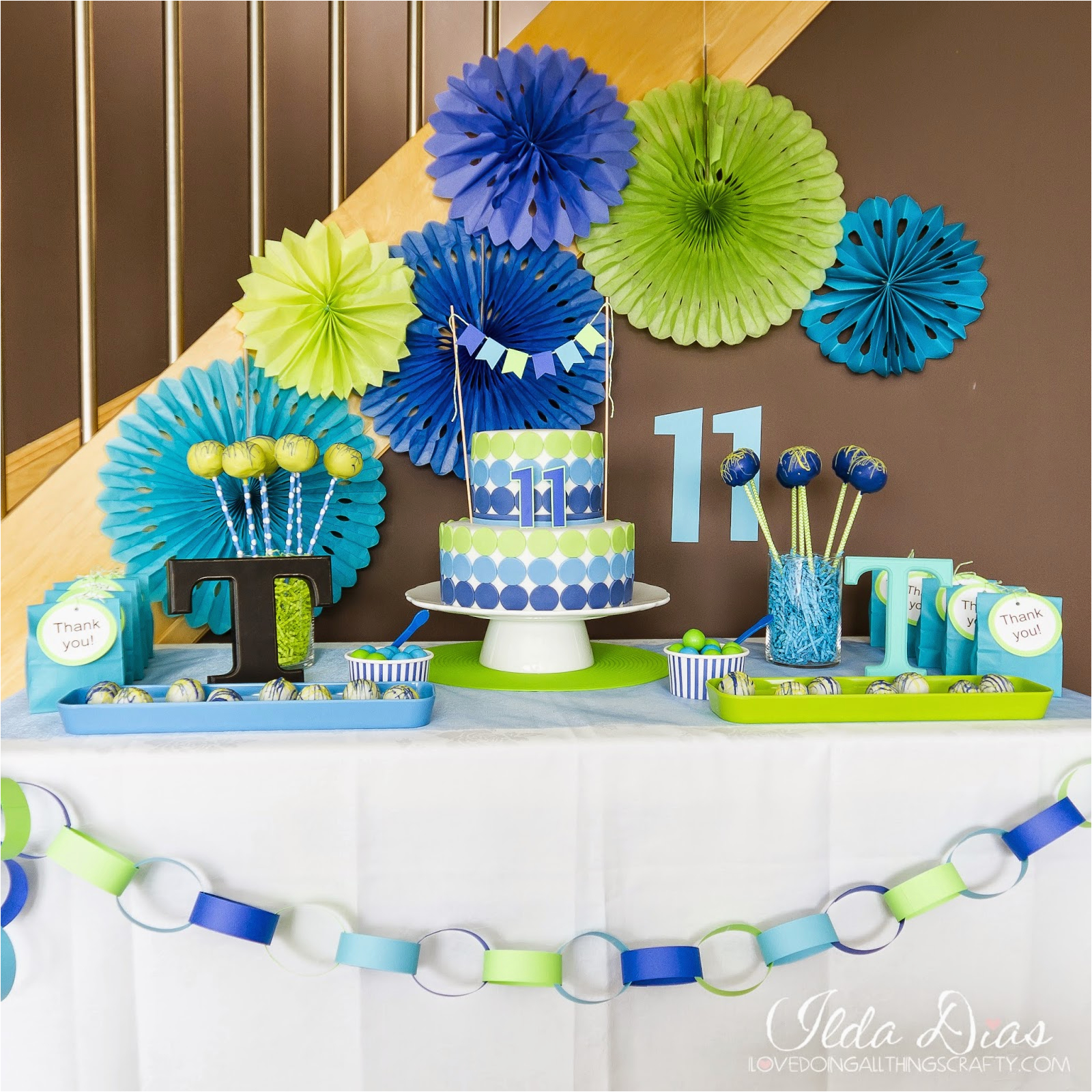 Blue and Green Birthday Party Decorations I Love Doing All Things Crafty Simple Blue and Green