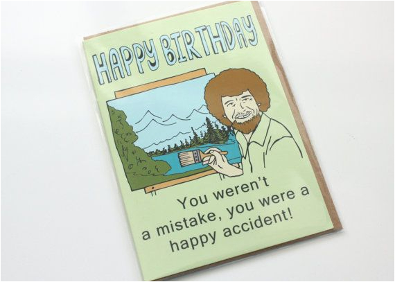 bob ross happy birthday card