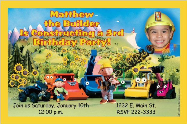 bob the builder birthday invitations 2