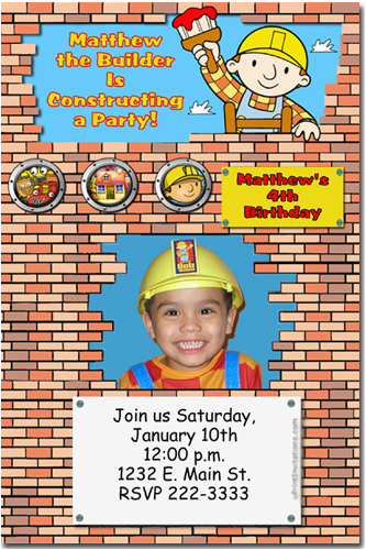bob the builder birthday invitations candy wrappers