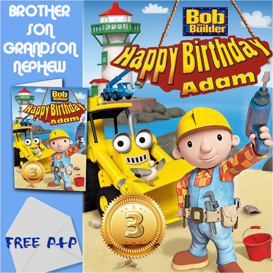 bob the builder personalised birthday card son brother