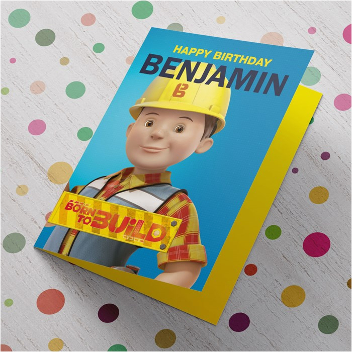 personalised birthday card bob the builder cardfactory