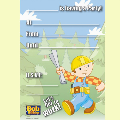 bob the builder party invitations