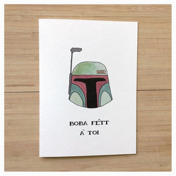 boba fett a toi punny birthday cards french card star