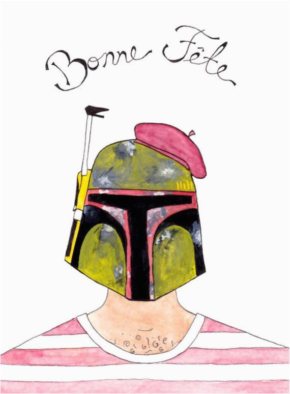 boba fett greeting card