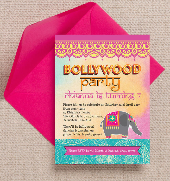 bollywood children 39 s party invitation from 0 80 each
