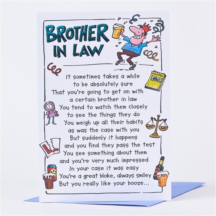 birthday card boozy brother in law only 89p