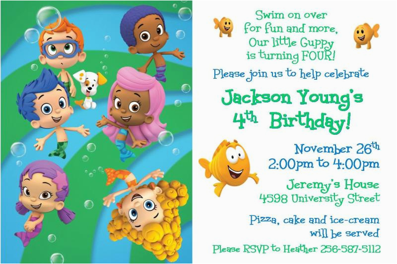 bubble guppies birthday invitations