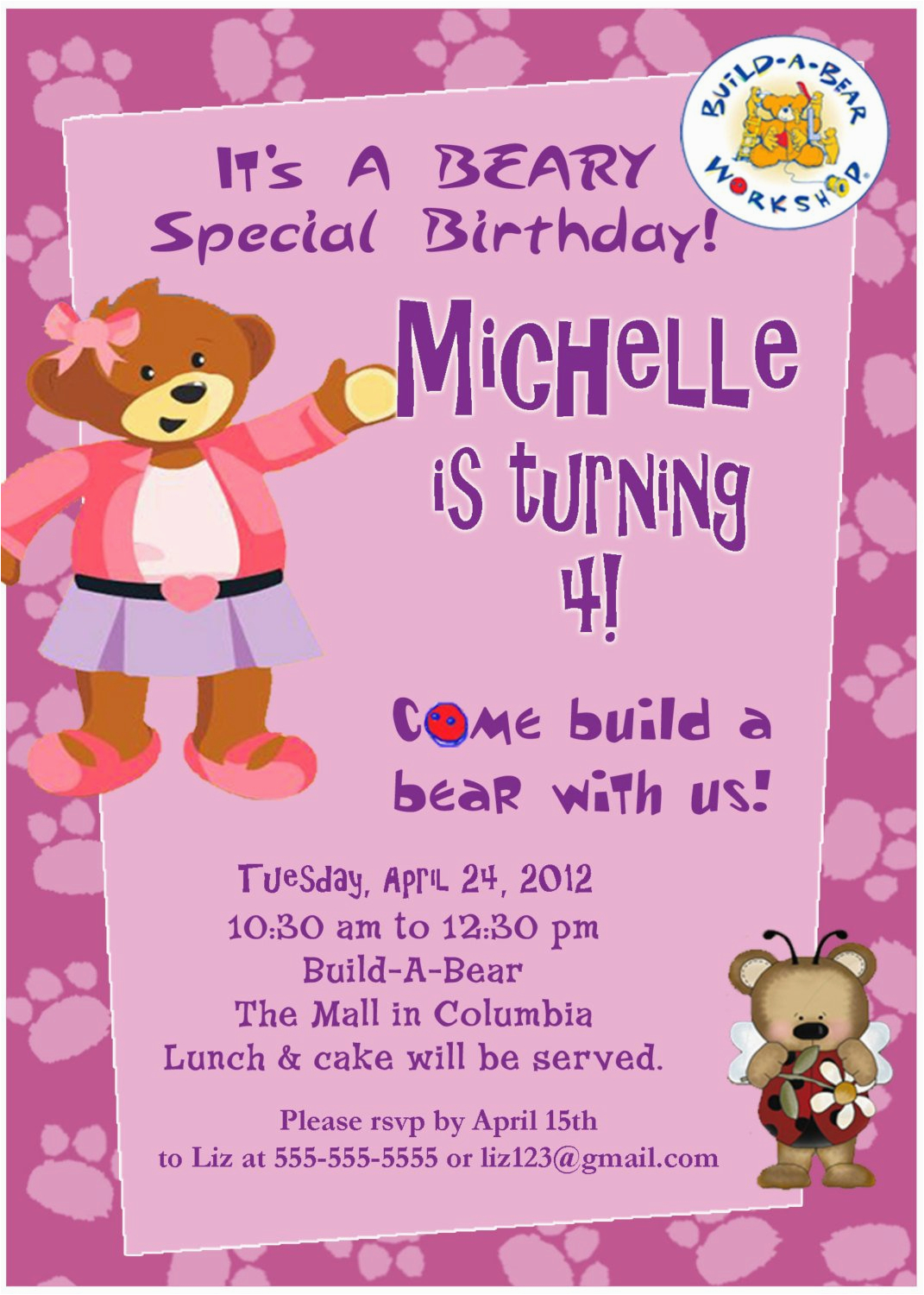 personalized customized build a bear