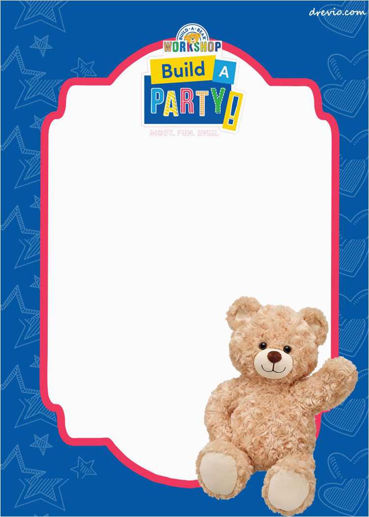 free build a bear birthday invitation template