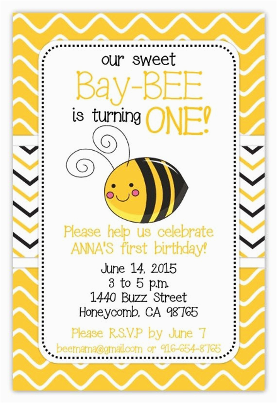 bumble bee invite honey bee invitation first birthday