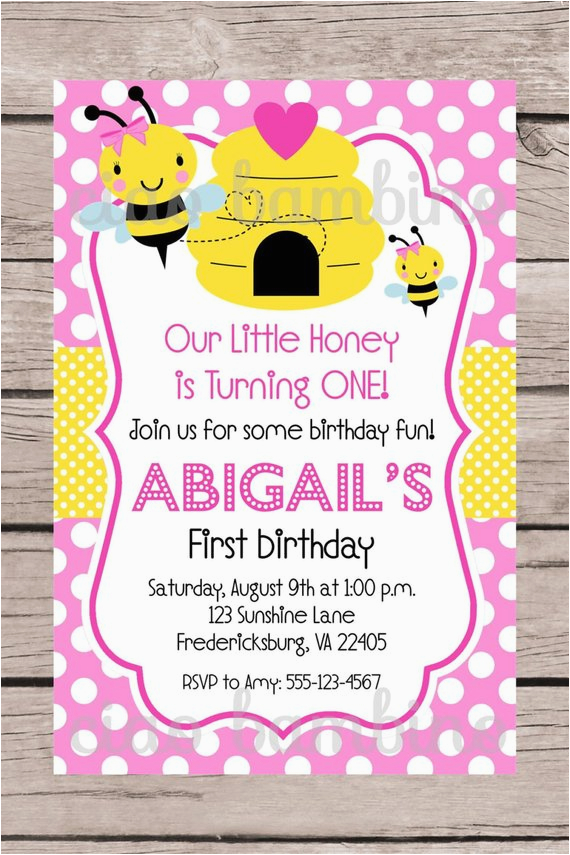 printable pink bumble bee birthday party