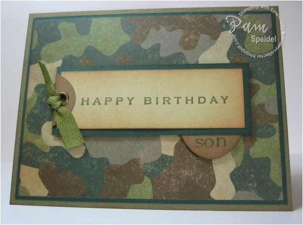 stamping with serendipity camo birthday card for an