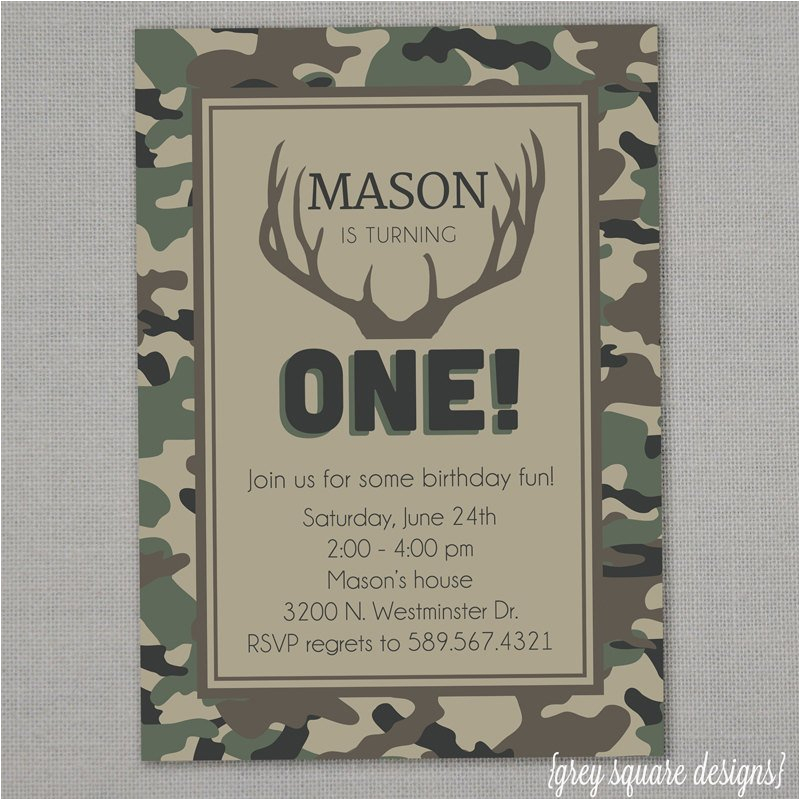 camo birthday invitation