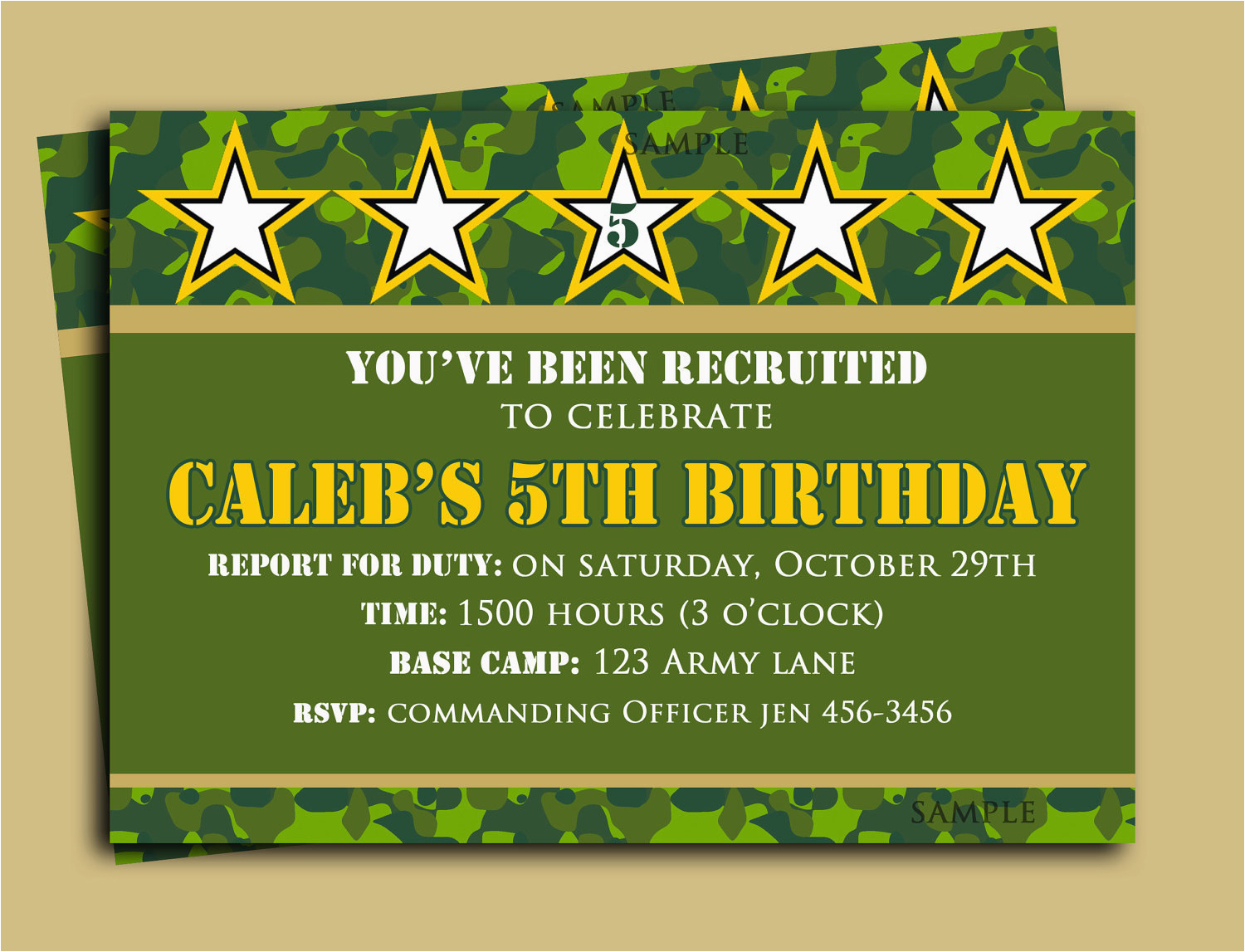 camouflage birthday invitation printable