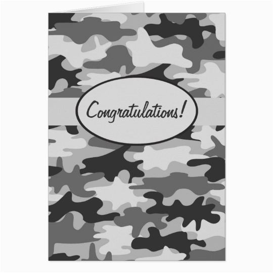 grey black camo camouflage congratulations custom card