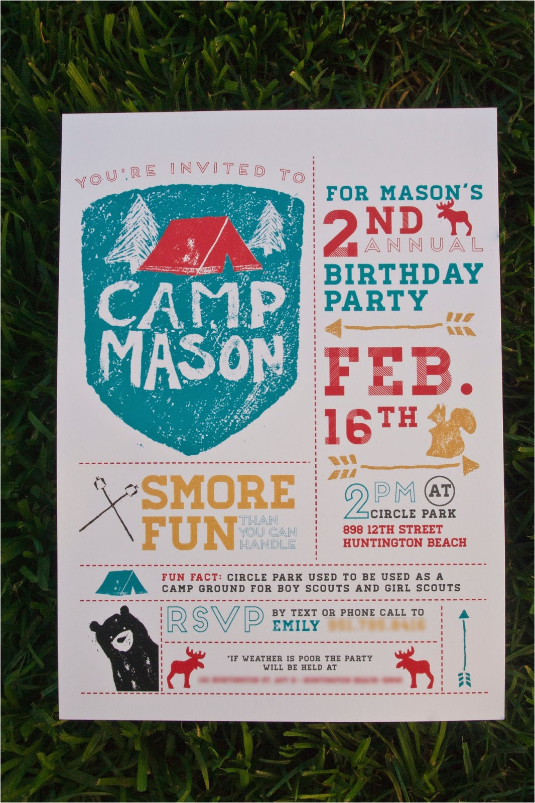 camping party invitation