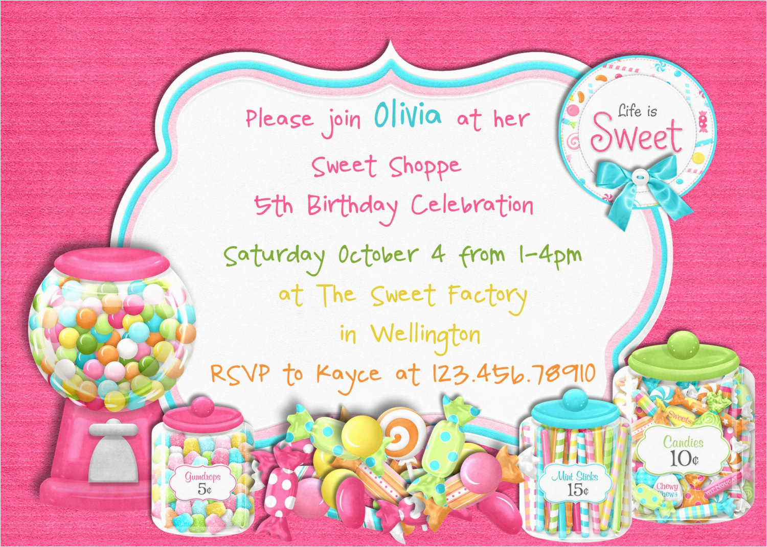 Candy themed Birthday Party Invitations Candy themed Birthday Party Invitations Dolanpedia