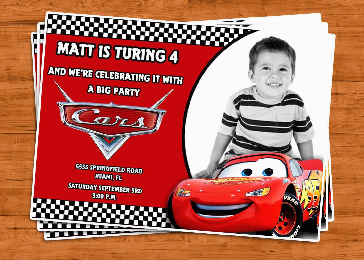 cars birthday invitation u print by ptycards on etsy