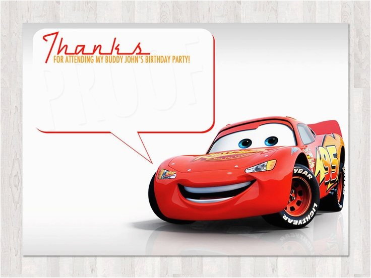 disney cars thank you cards disney cars birthday thank