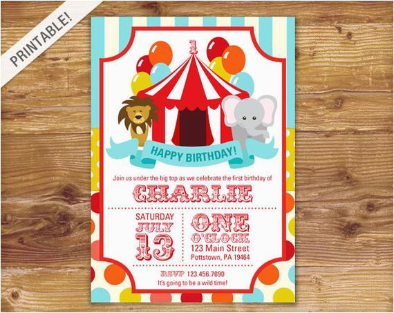 first birthday carnival invite circus
