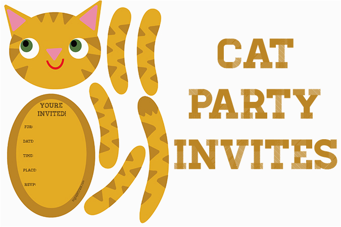 cat themed party invitations