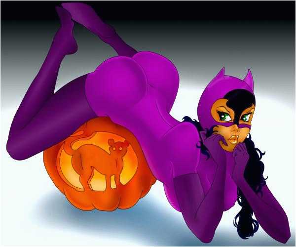 catwoman happy halloween lynn rider greeting card