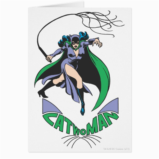 catwoman logo green greeting cards 137873004878859187
