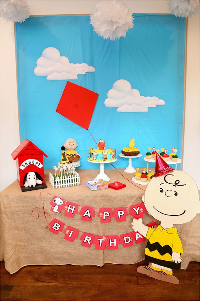 Charlie Brown Birthday Party Decorations Kara 39 S Party Ideas Peanuts Charlie Brown Birthday Party