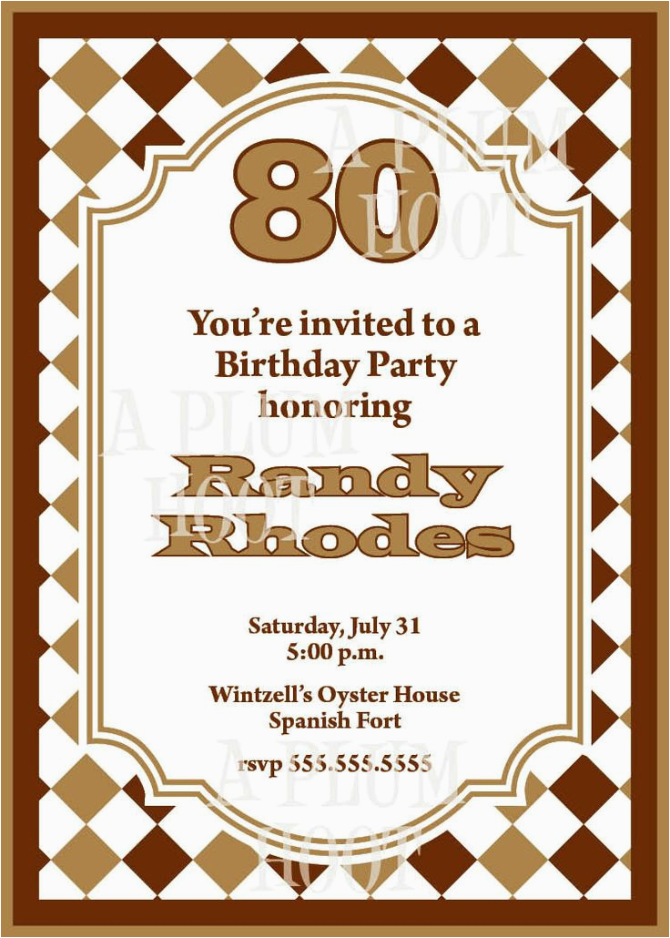 free printable 80th birthday invitations invitation