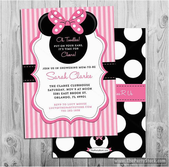 nice decoration baby minnie mouse shower invitations