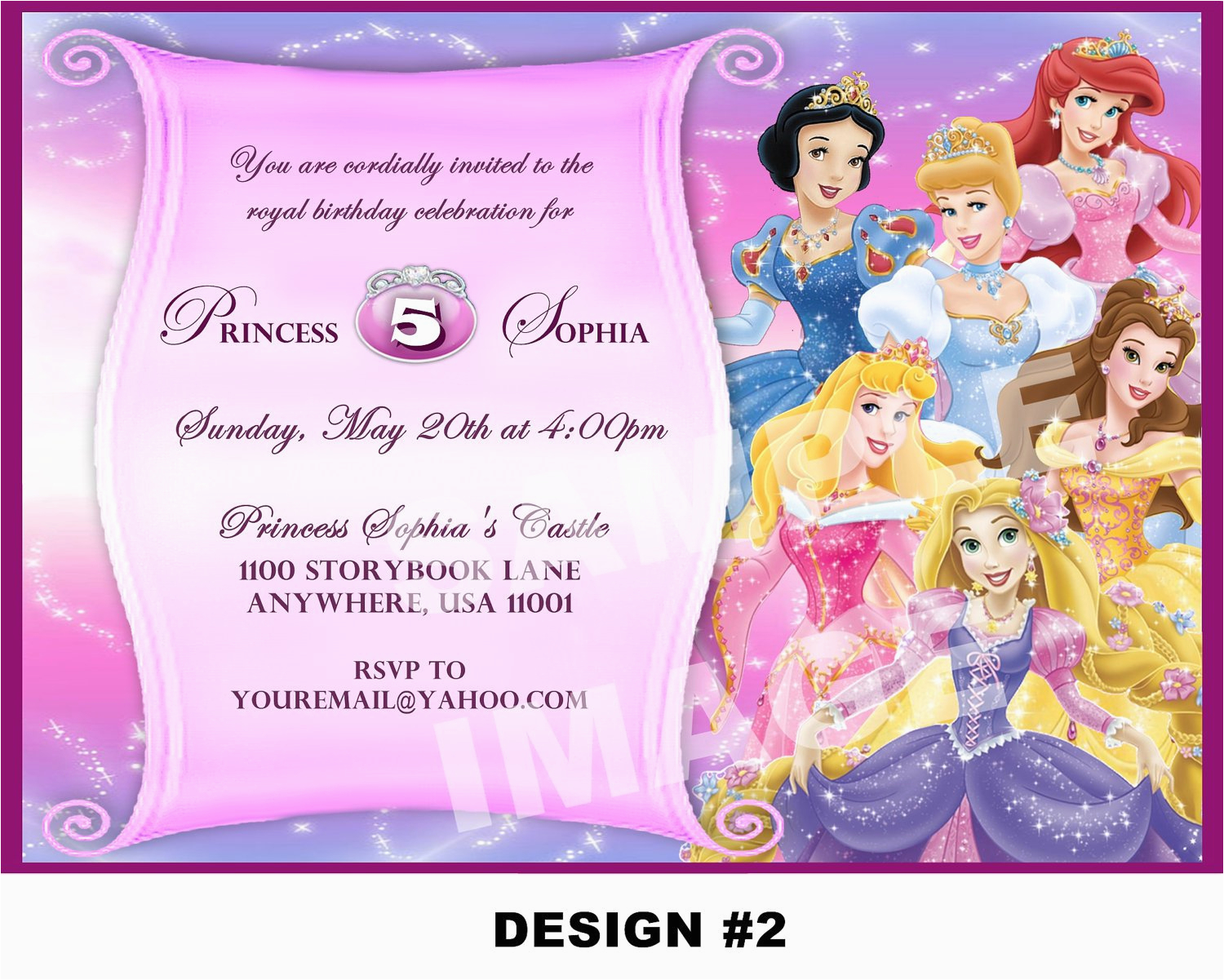 Cheap Princess Birthday Invitations Birthday Invitation Disney Princesses Birthday