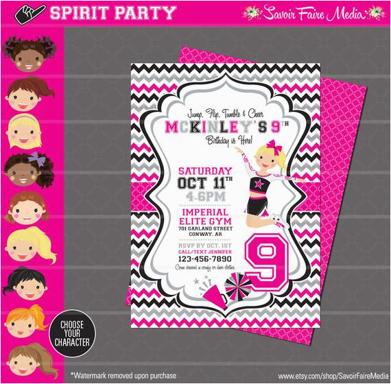 cheerleading invitation cheerleader invitation chearleading printable 5