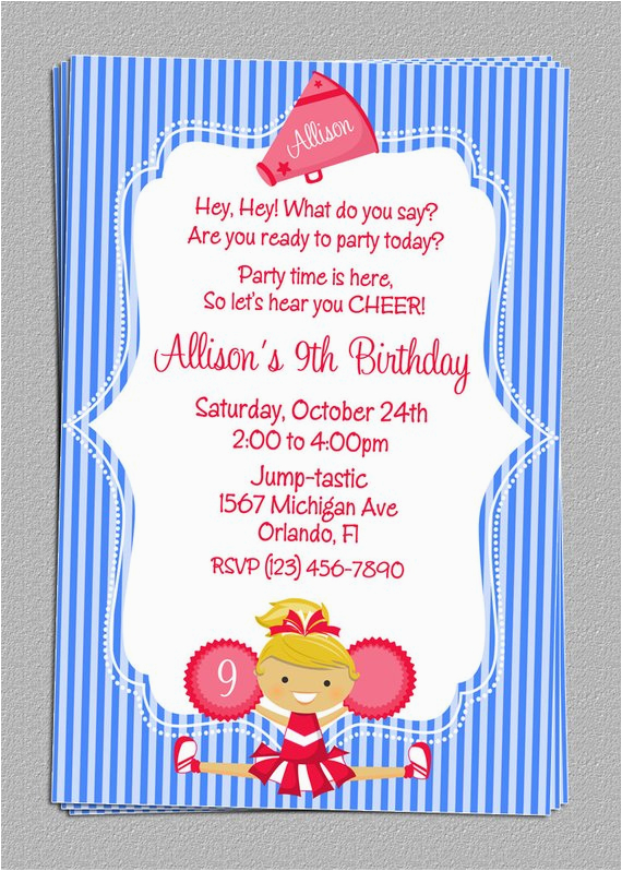 custom cheer cheerleading party birthday