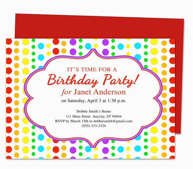birthday party invitation template best template collection